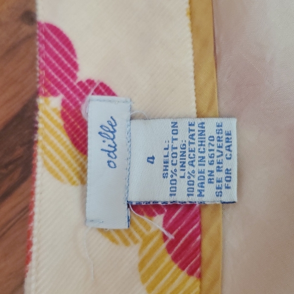 Anthropologie Odille Retro Print 100% Cotton Corduroy Skirt Size 4 - Picture 4 of 5